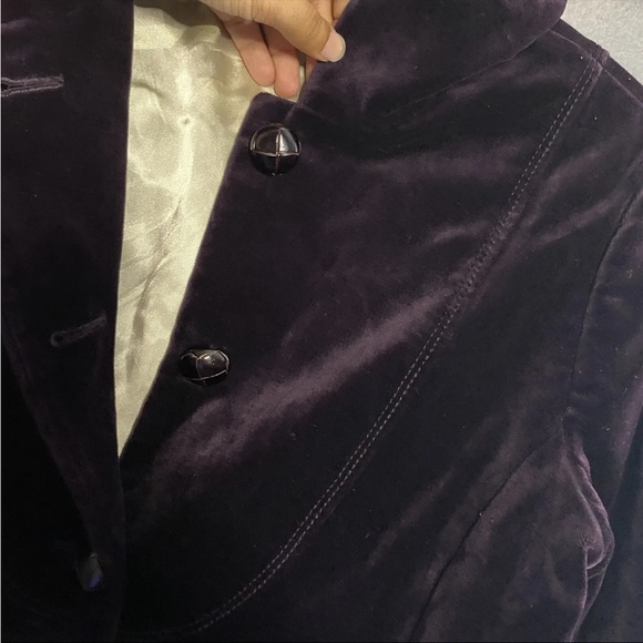 Jenna Lyons Vintage J. Crew Velvet Plum Eggplant Blazer 8T - Picture 3 of 6